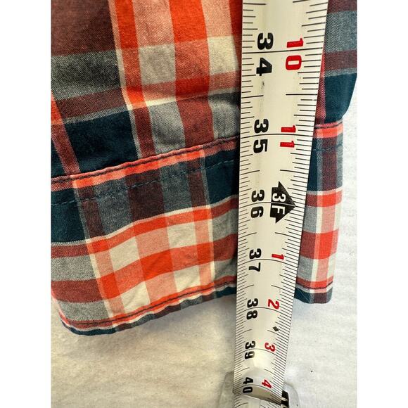Rye by Hawker Rye Men Button Up Plaid Shirt Slim Fit Green Coral 100% Cotton EUC - Picture 7 of 10